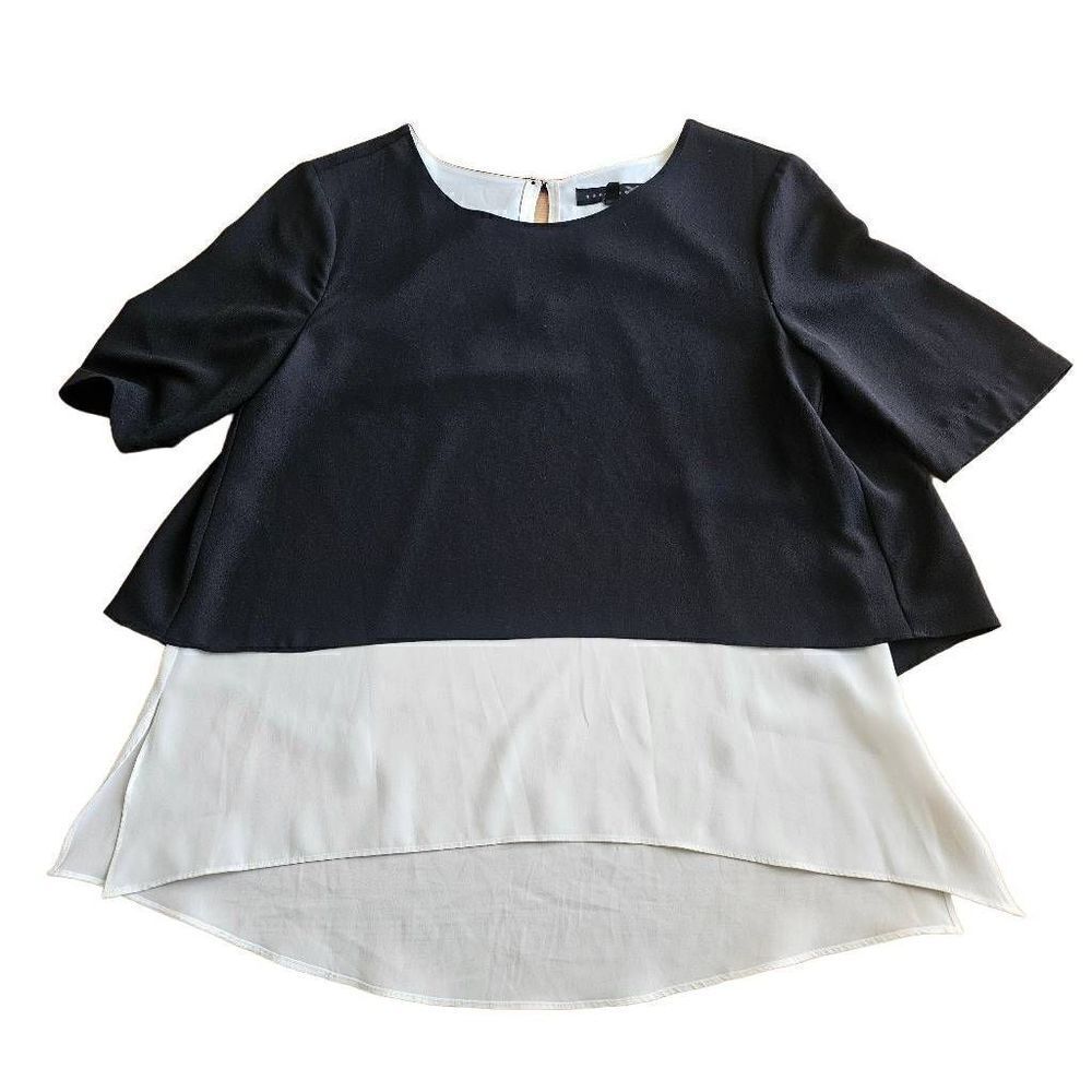 Sanctuary womens Sz XS black white double layered top